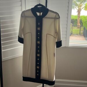 Elegant Black and Cream Dress